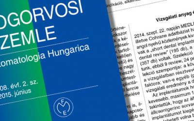PROF. VAJDOVICH ISTVÁN ÉS PROF. OROSZ MIHÁLY ÚJ DOLGOZATA A FOGORVOSI SZEMLÉBEN